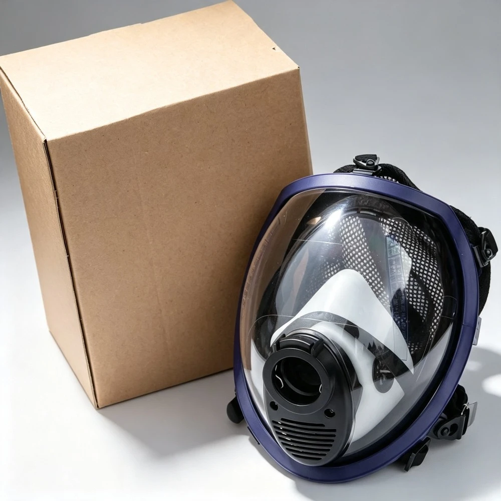 Silicone Anti Fog SCBA Mask Replacement, Large View Respirator Facepiece with 5 Point Harness, Air Breathing Accessory