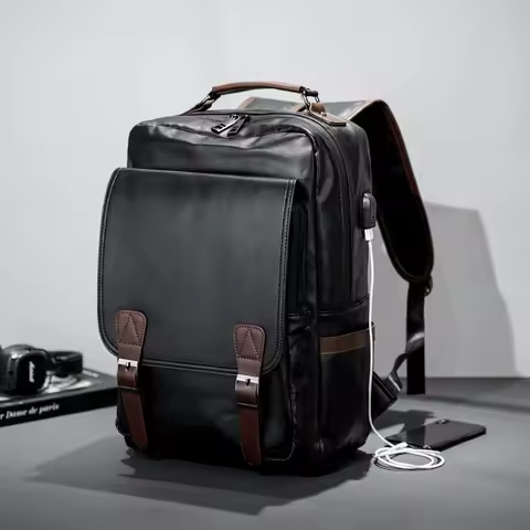 Retro Men's Backpack Soft Leather Fashion Backpack For Men Large Capacity Laptop Backpack Male College Student Schoolbag Bookbag