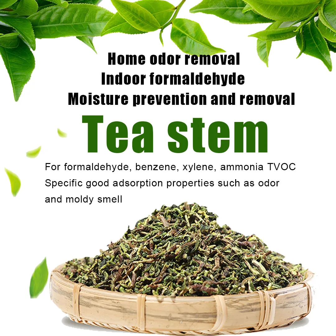 Wholesale 1000g Tea Stems, Tea Scent, Natural Material, Home Deodorization, Indoor Deformaldehyde, Dehumidification and Dehumidification, Suitable for Bedroom, Living Room, Office, New Furniture, Hotel, Wardrobe, Refrigerator, with Formaldehyde, Benzene, Colloxylene, Butylene, Tvoc, Odor, Mildew Smell, Etc. Specifically Adsorption