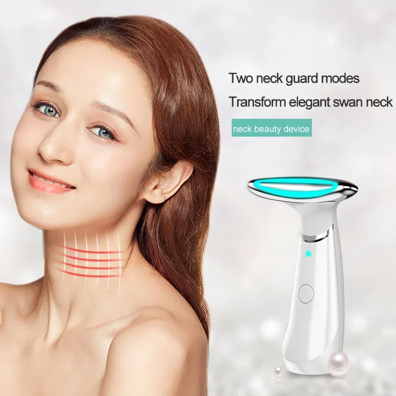 

EMS Lifting Neck Wrinkles Remover LED Photon Therapy Skin Tighten Anti Wrinkle Neck Face Beauty Device