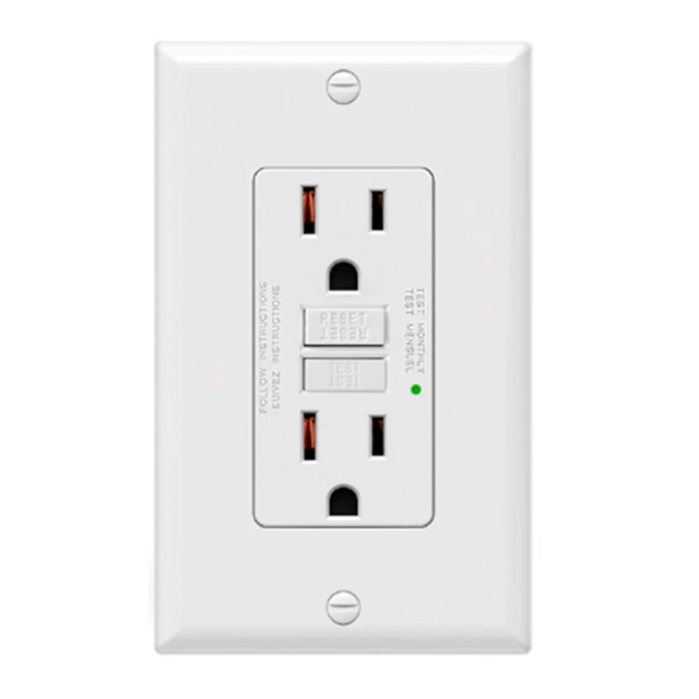 GFCI Outlets5Pack GFCI Outlets 15 Amp,Non-Tamper ,Decor GFI Receptacles with LED Indicator,Ground Fault Circuit Interrupter