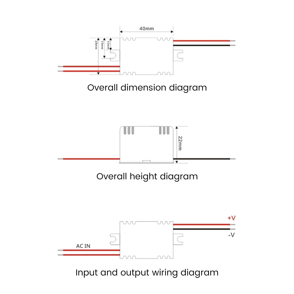 AC-DC 스위치 전원 공급 장치 모듈 안정화 전압 보드, 미니 벅 컨버터, AC 100-264V to DC 3.3V 5V 12V 24V 3W