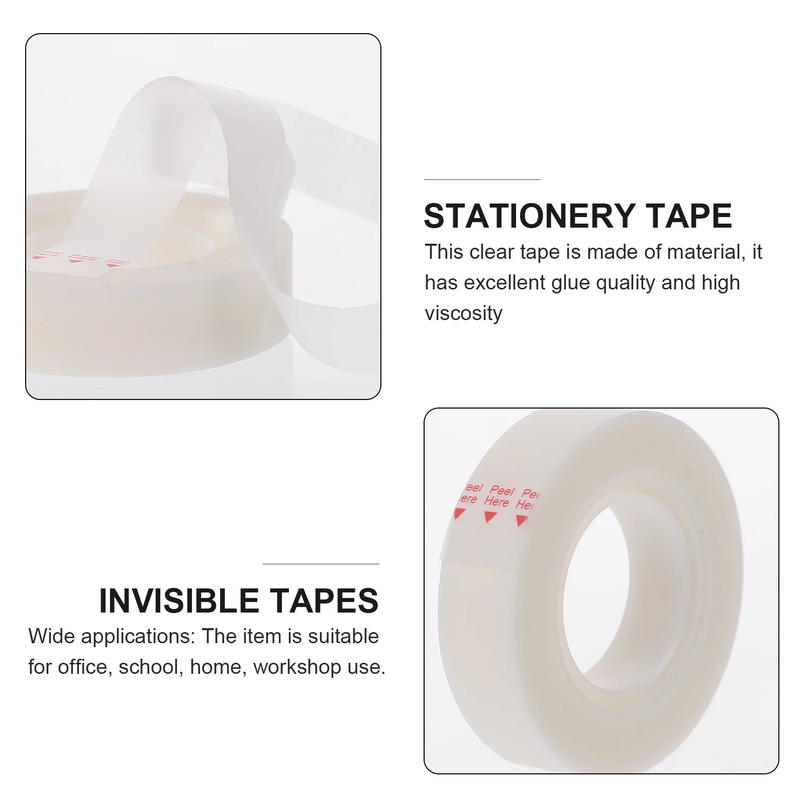 

6 Rolls Writable Frosted Transparent Masking Tape Correction Tape for Office School DIY Home Use Invisible Tapes