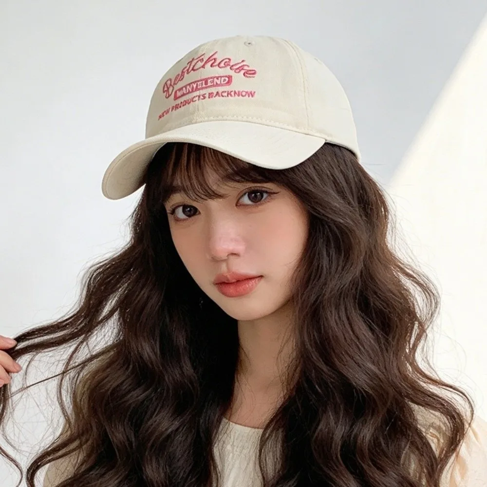 

Casual Solid Color Embroidery Letter Baseball Cap Cotton Embroidered Sun Hat Sunscreen Visor Peaked Cap Outdoor