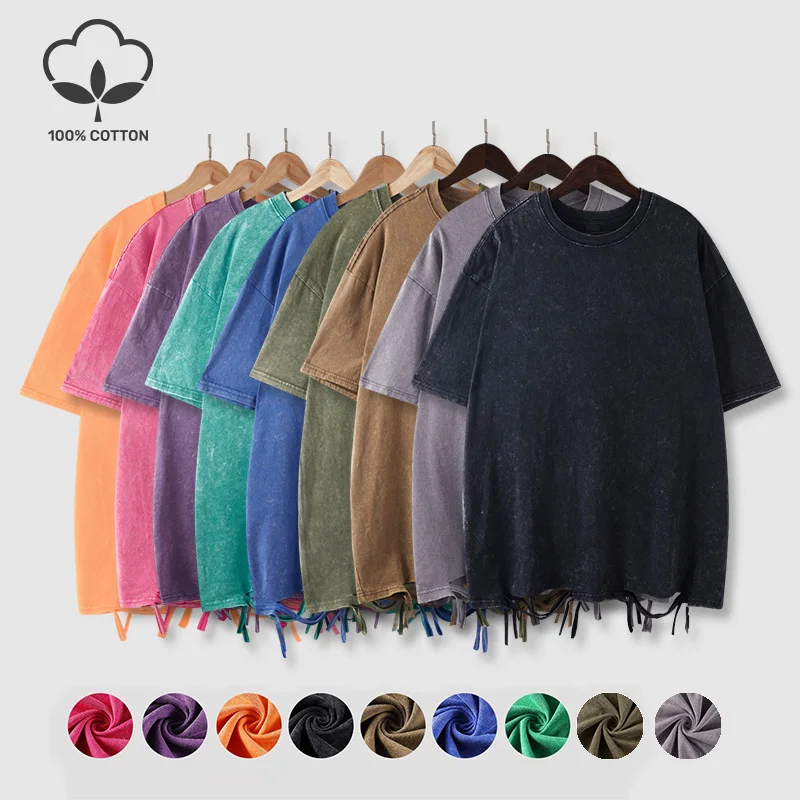 9 Stile T-Shirts mit gewaschenen Löchern für Herren, solide Baumwolle, lässig, O-Ausschnitt, atmungsaktiv, Sommer, kreative Kleidung, Unisex, trendige Kurzarm