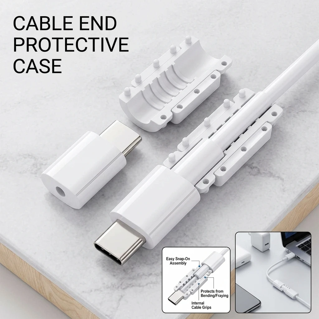 For iPhone 15/14 Data Cable Protection Case Charger Protective Rope Case Durable Cord Organizer for Apple Products