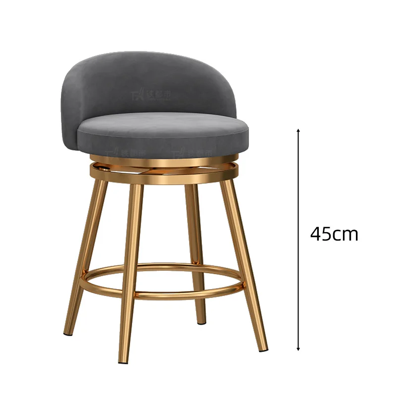 Dressing Table Stool Rotating Backrest Bedroom Girl Luxury Minimalist Desk Modern Nail Makeup Chair Furniture Living Room 화장대 스툴 image 2