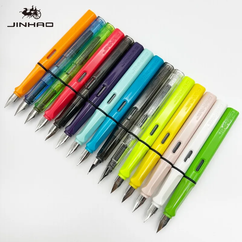 5/10 PCS JINHAO 619 Fountain Pen High Quality Colors Student F EF Nib Ink Pen Calligraphy Pen Stationery School Office Supplies