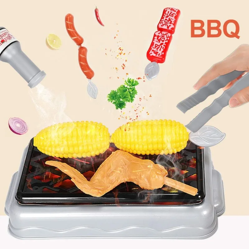 Kinderküchen-Spielzeug-Set für Kleinkinder, vorgeben, Grillen, Camping, Kochen, Spielset, Topf, Pfannen, Utensilien, Kochgeschirr, Spielen, Essen, Geburtstagsgeschenk für Mädchen und Jungen