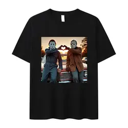 Michael Myers Horror Movie Graphic T Shirt Men Vintage Fashion Short Sleeve T-shirts Unisex Oversized Cotton T-shirt Streetwear