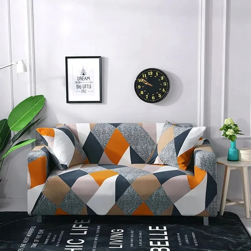 Multi-Person Sofa Cover Set All Include Dust-Proof Set Pillowcase Household Elastic Anti-Slip Sofa Cover Fashion Printing Design