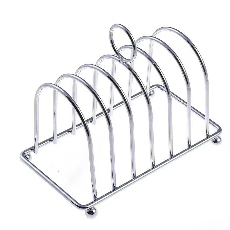 Stainless Steel Toast Bread Rack Restaurant Home Bread Holder 6 Slices Food Display Tool For Restaurant Kitchen Accessories