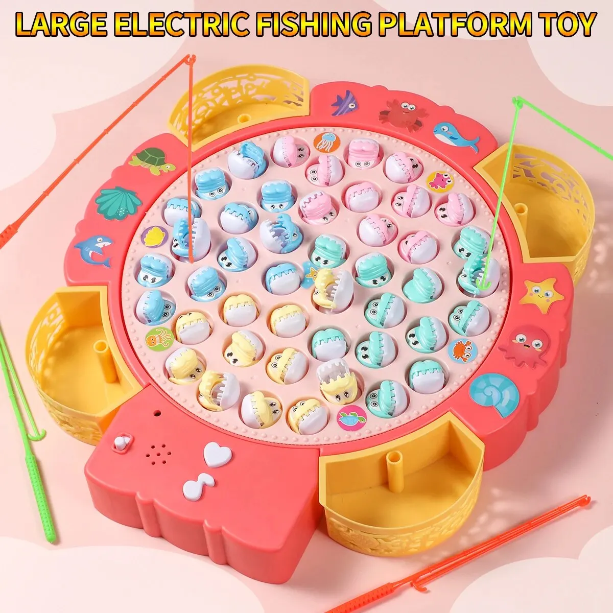 Large Electric Fishing Platform Toy-Color Box Packaging-Suitable for Halloween, Christmas, Thanksgiving Gifts