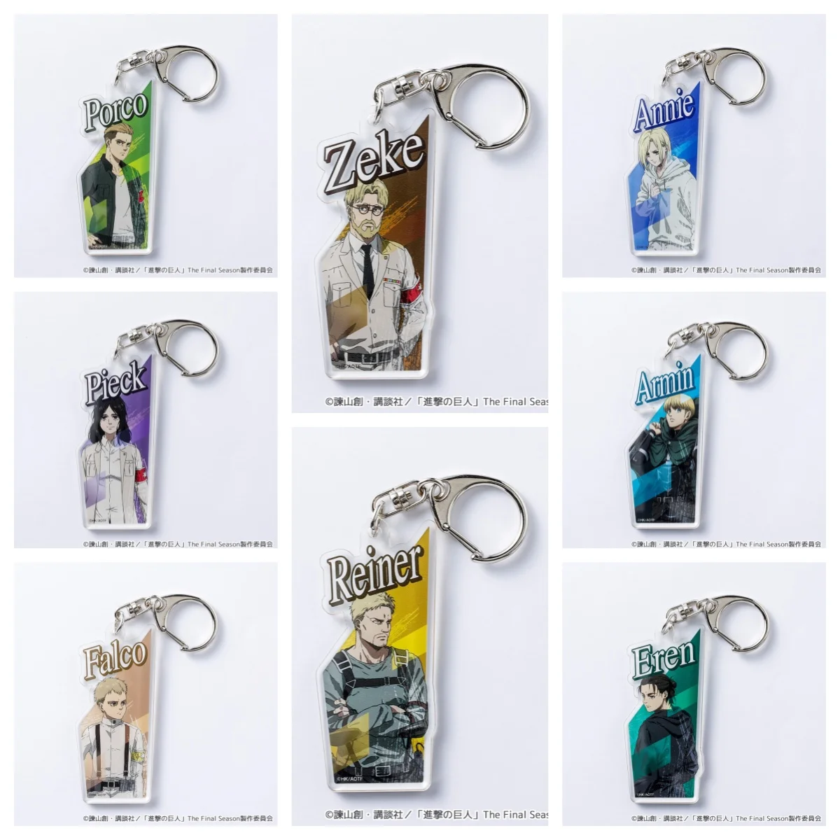 Image of Attack on Titan Schlüsselanhänger für Frauen Die letzte Staffel Schlüsselanhänger für Männer Porco Schlüsselring Zeke Acryl-Schlüsselanhänger Pieck Anhänger Mädchen Geschenk