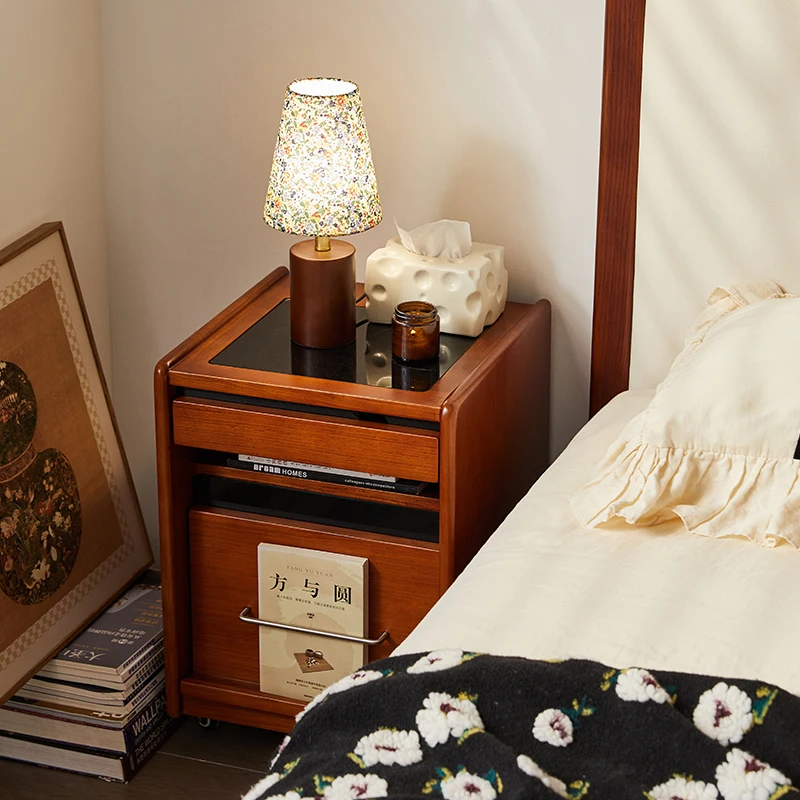 Furniture for small-sized apartments all solid wood 30 cm removable bedroom bedside table, timing crevice cabinet