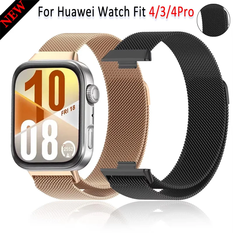 Metall Milanese Strap Für Huawei Uhr Fit 4/3 Ersatz Atmungsaktive Armband Für Huawei Uhr Fit 4/4 Pro Zubehör correa