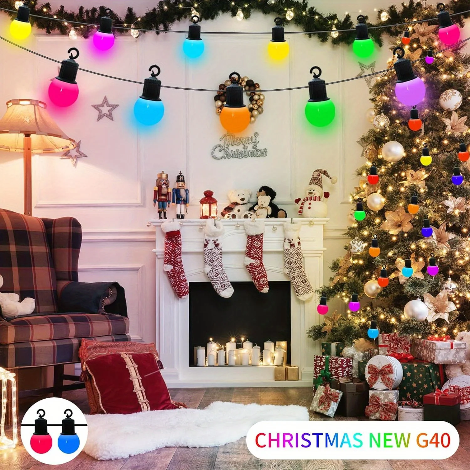 Smart LED Bulb String Light 10/25/50 Bulbs USB Powered APP&Remote Control Christmas Room Outdoor Garden Decor LED Garland Lamp