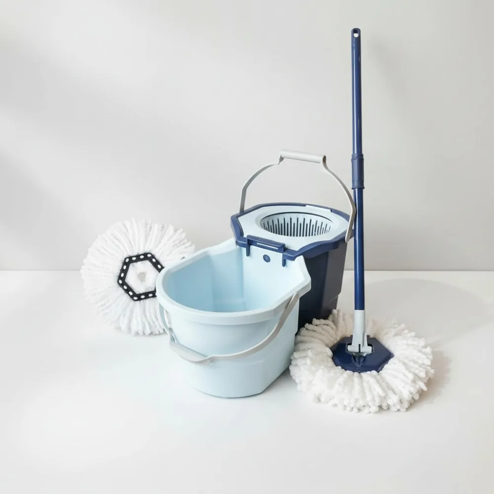 

Spin Mop System with Extra Refill - 2-Bucket Design, Splash Guard, Easy Wring Pedal for Home Cleaning