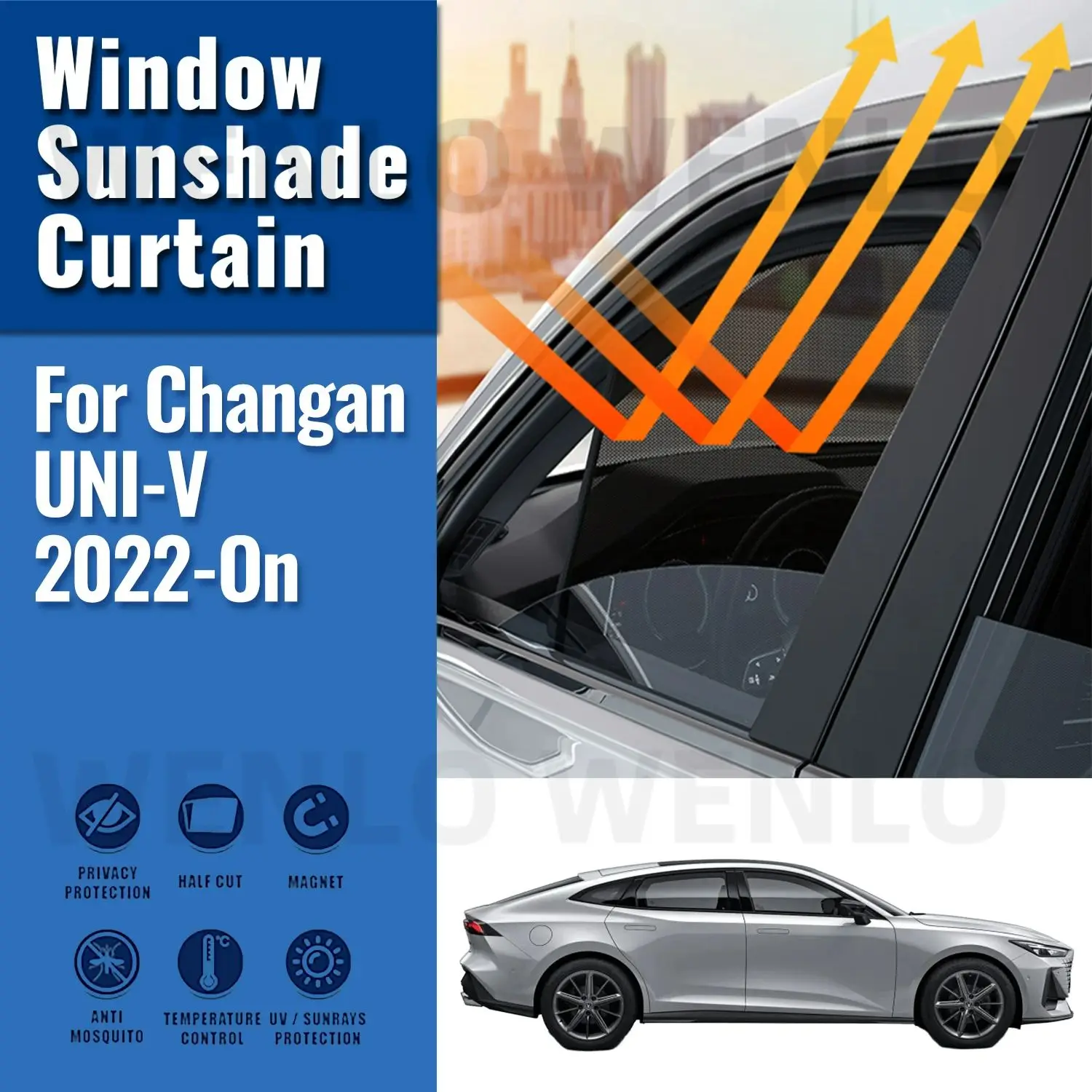 

For Changan UNI-V 2024 2023 2022 Car Sunshade Front Windshield Accessories Vehicle Curtain Side Window Sun Shade Visor Protector