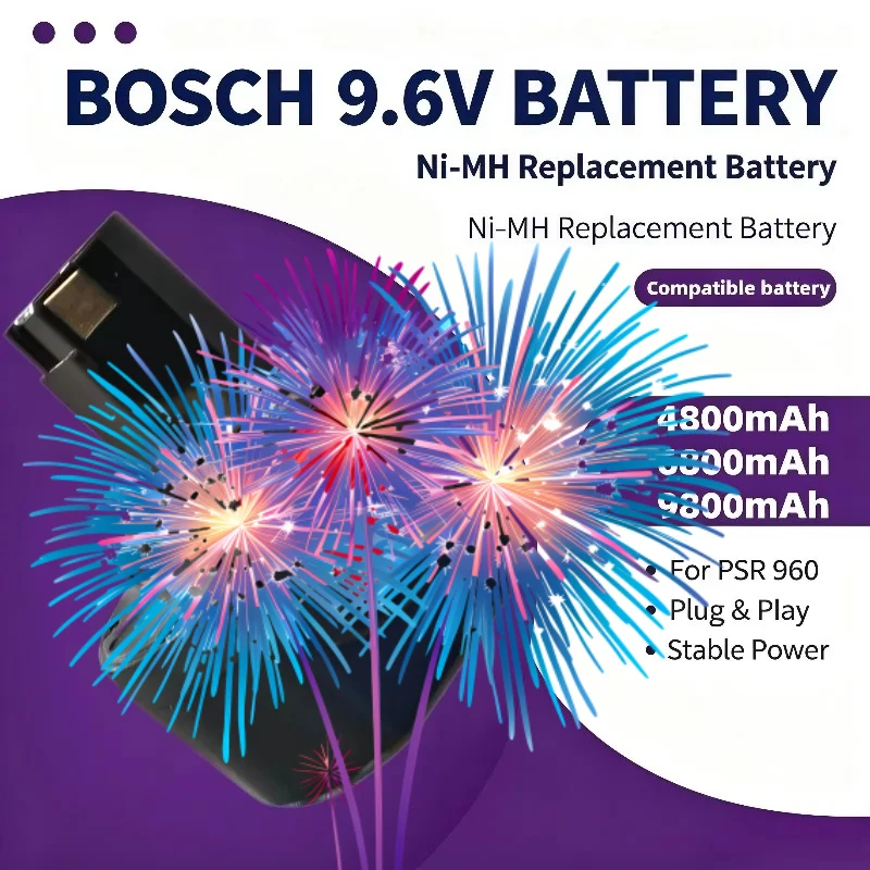 4800/6800/9800mAh 9.6V Ni‑MH Battery Spare Pack Compatible With PSR 960 BH984 BAT048 BAT119 Cordless Power Tools