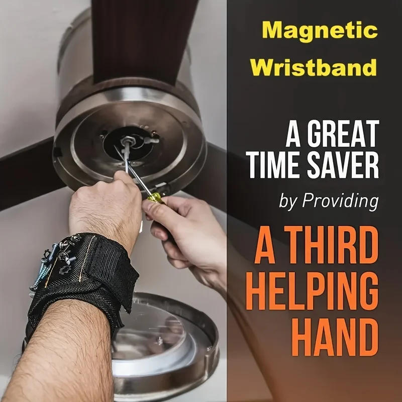 Ultra Strong Magnetic Tool Wristband - Suitable for Screws, Nails, Bolts, and Drills - Unique Support Design view 5
