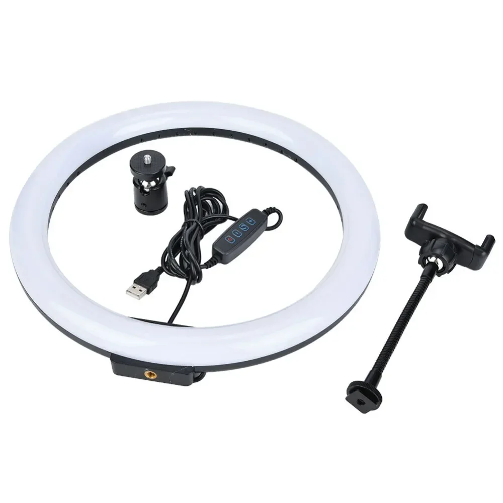 

TPD668 12W 12 Inch 160LED Dimmable Ring Light 3200K-5600K for Makeup with Ball Head Phone Clip