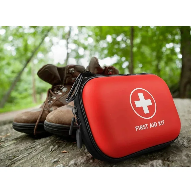

Portable First Aid Kit in Hard Shell Case with Carabiner Clip & Compact Emergency Medical Bag for Home, Outdoor, Travel, Cam ；’；