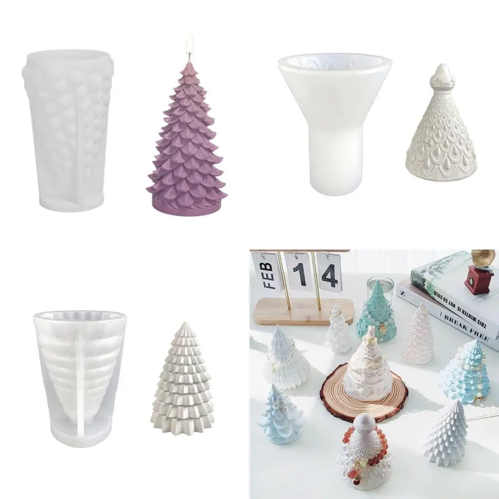 

D46E Нежная силиконовая форма для рождественской елки DIY геометрические формы для держателей ювелирных изделий формы для форма