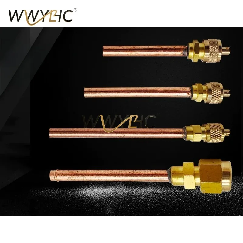 Brass Refrigerant Charging Valve, Thickened One Way Needle Valve for Fridge Freezer Compressor