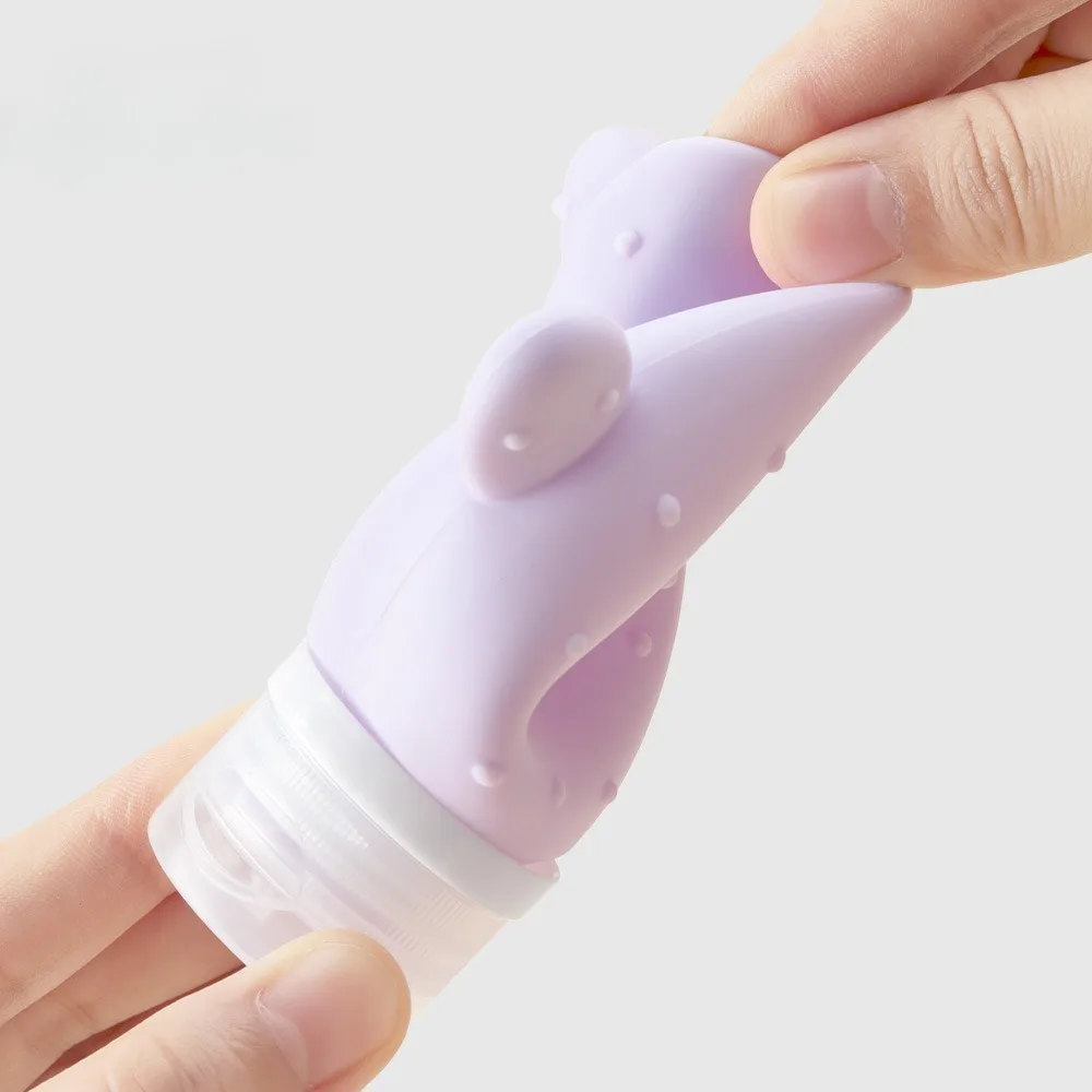 ​ Bouteille de voyage en Silicone de 90ml, étanche, rechargeable, Tube à presser pour shampoing, Lotion, lavage du corps, cosmétique Portable ​