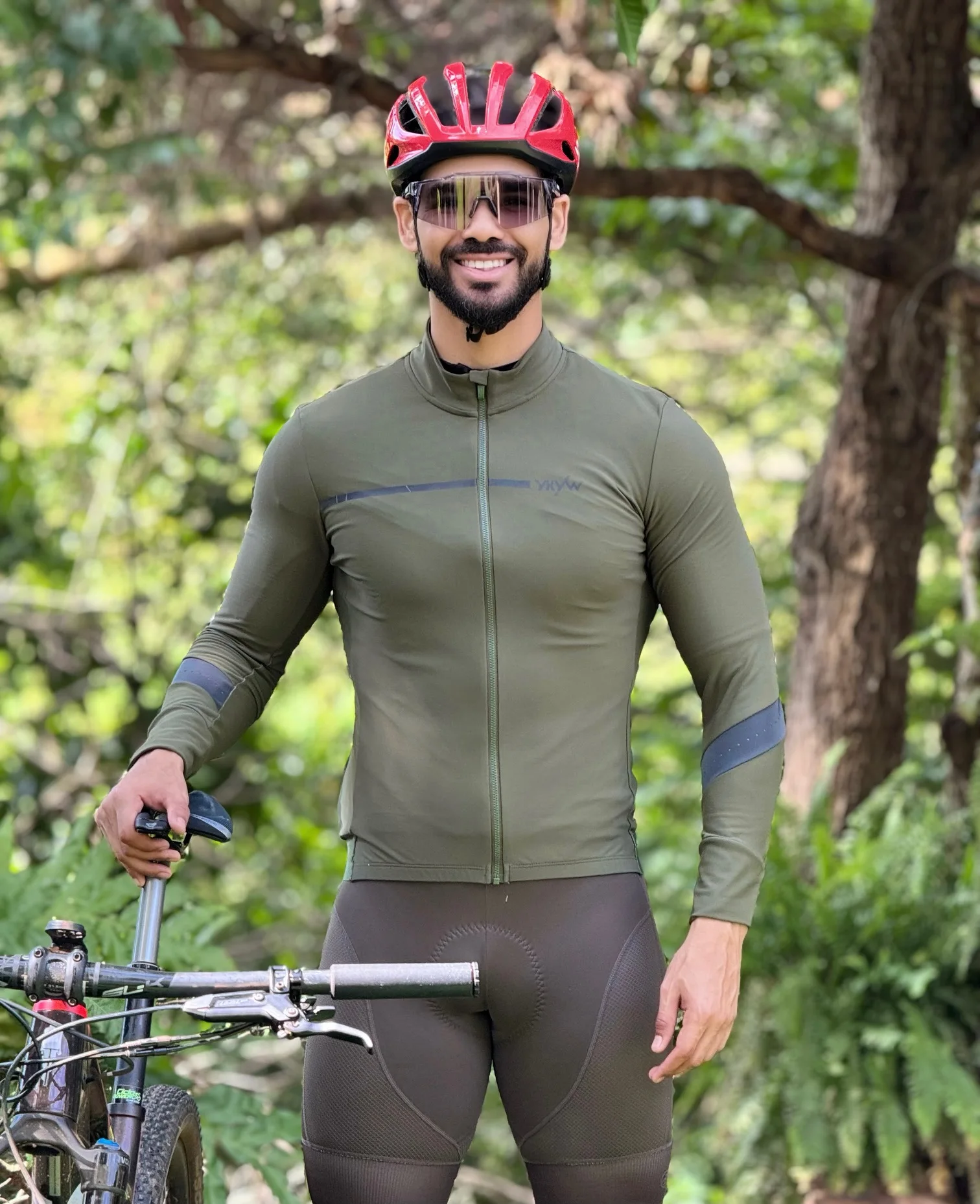 YKYWBIKE Herren-Winter-Radtrikot, warmes, dünnes, weiches Fleece-Radtrikot für Rennräder, atmungsaktive MTB-Fahrradbekleidung – Detail 1