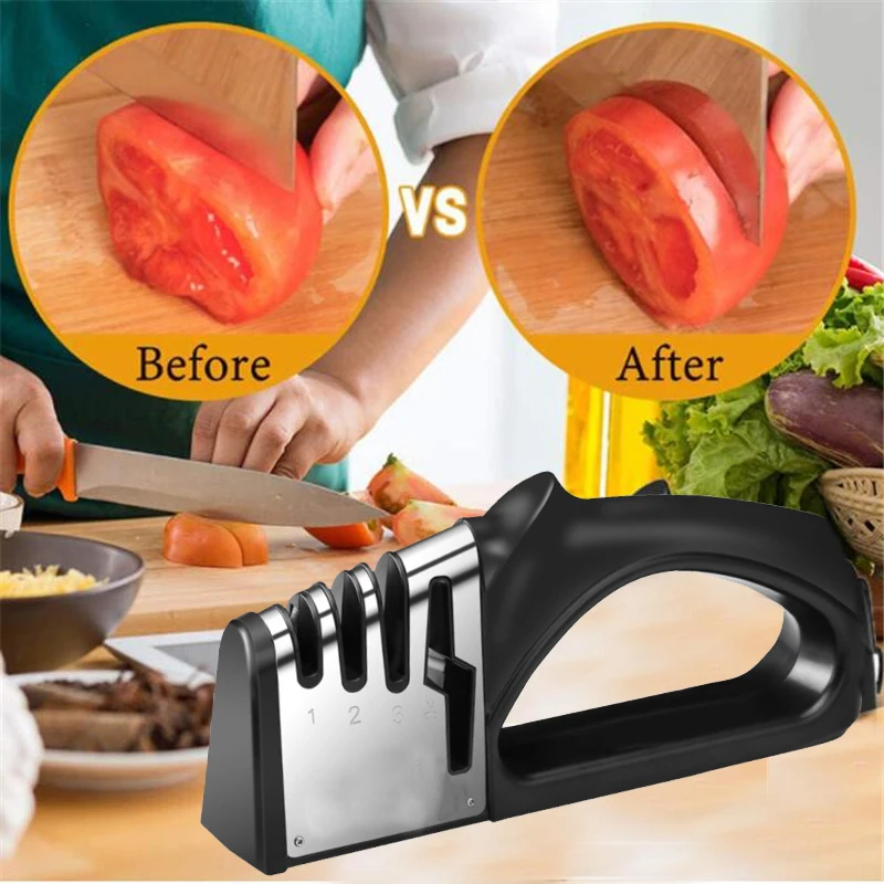 

New 4in1 Knife Sharpener Quick Sharpening Stone Adjustable Knives Sharpener Stick For Sharp Kitchen Tool Gadgets