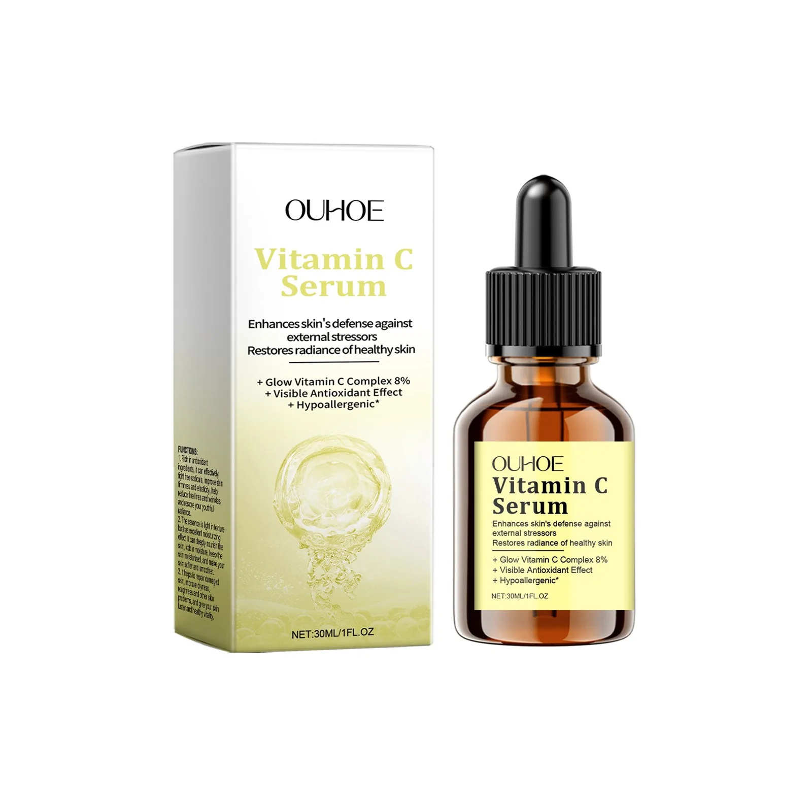 Suero facial hidratante con vitamina C, estiramiento de la piel, poros, nutritivo, hidratación profunda, mejora la sequedad, suero facial reparador calmante