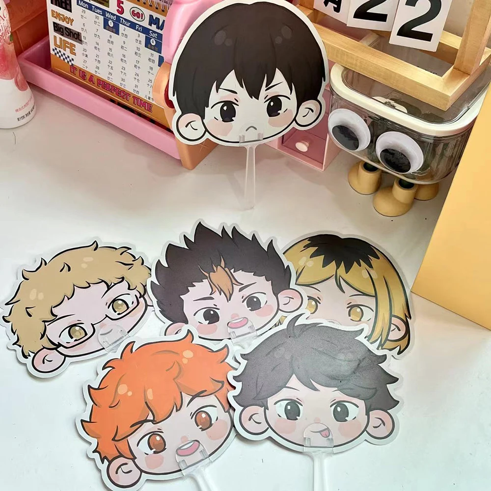 Creative Anime Figure Haikyuu!! Summer Small Fan Tobio Kageyama Cartoon Cute Hinata Shoyo Fan Photography Tools Children's Gifts