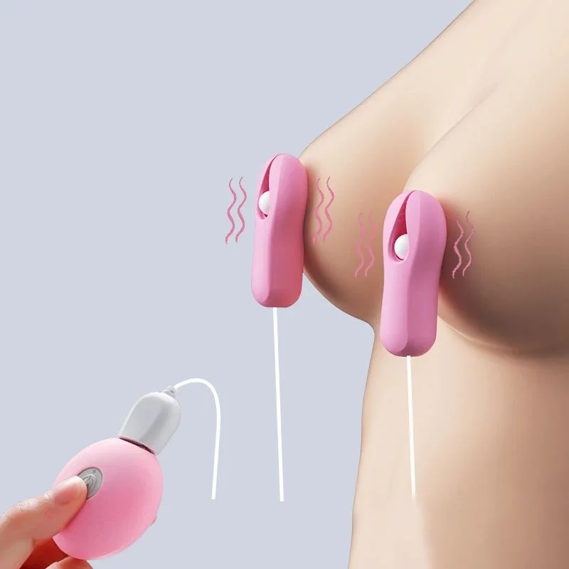 

Electric Nipple Clamp Breast Massage Vibrator Enhancer Bondage Adult Stimulator 10 Modes Sex Toys For Women Couples Female