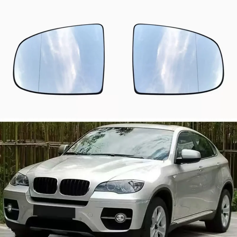 

For Bmw X5 (2007 2008 2009 2010 2011 2012 2013 ) X6 (08-14) E70 E71 E72 Wide Angle Heated 4 Pins Mirror Glass With Connectors