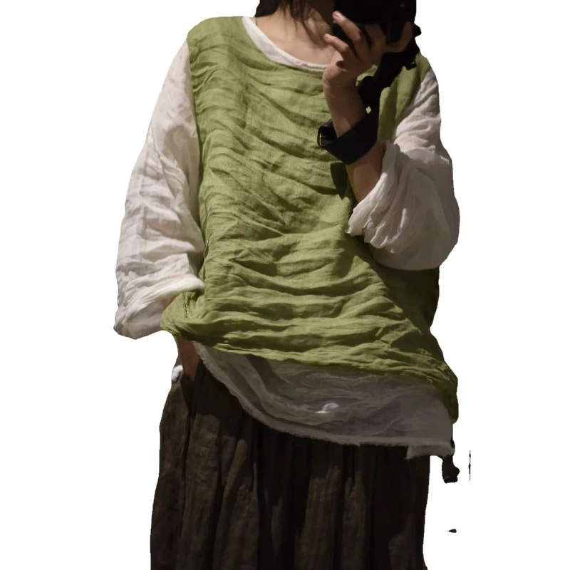 

Весна-лето, новые майки в китайском стиле, винтажный хлопковый льняной женский жилет, топы, женский традиционный винтажный свободный жилет без рукавов