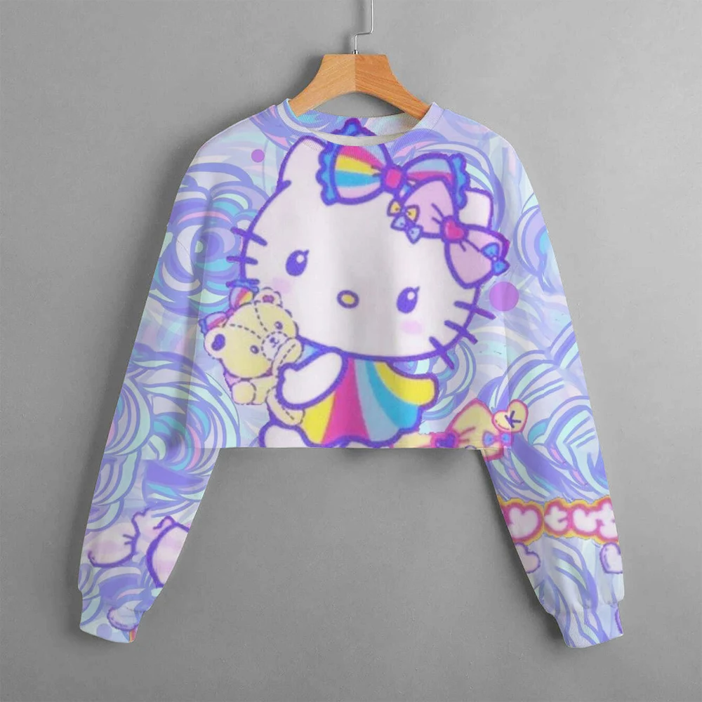 

Детская толстовка с длинным рукавом и круглым вырезом, с принтом Hello Kitty