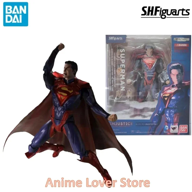 Auf Lager Bandai Original Wunder s. h. Figuuts Shf Ungerechtigkeit Superman Anime Figuren Spielzeug für Kinder Geschenk Sammler Modell Ornamente