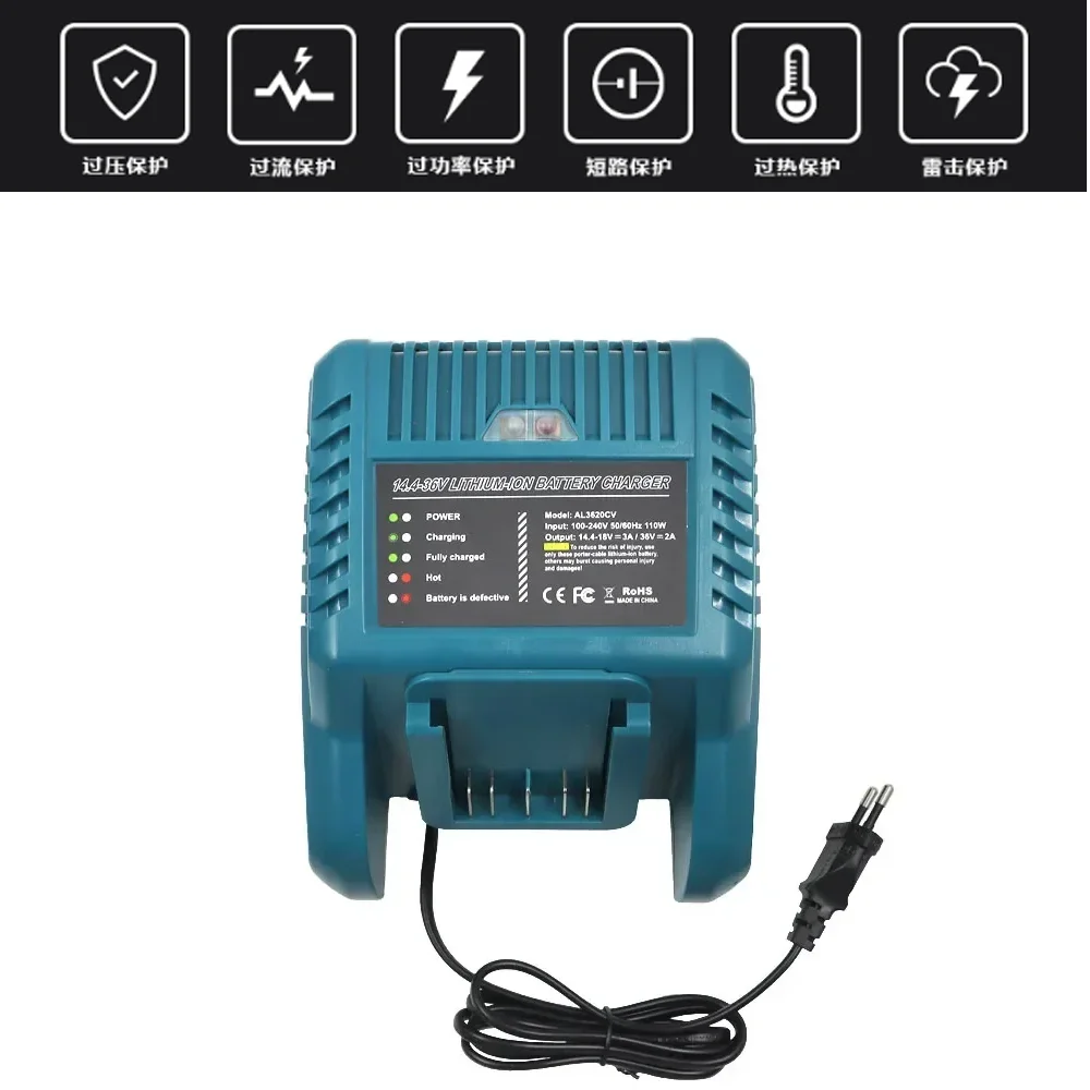 AL3620CV Lithium Battery Charger GAL3680CV For Bosch 14.4V 18V 36V BAT609 BAT618 BAT614 etc，Auto Shut-off with LED Indicator