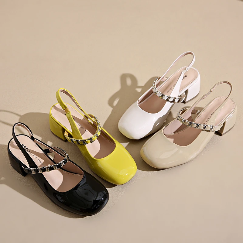 

Mary Jane Shoes for Women New Fashion Medium Heeled Women Single Shoes Soft and Comfortable Red Ballet Shoes Zapatos De Mujer
