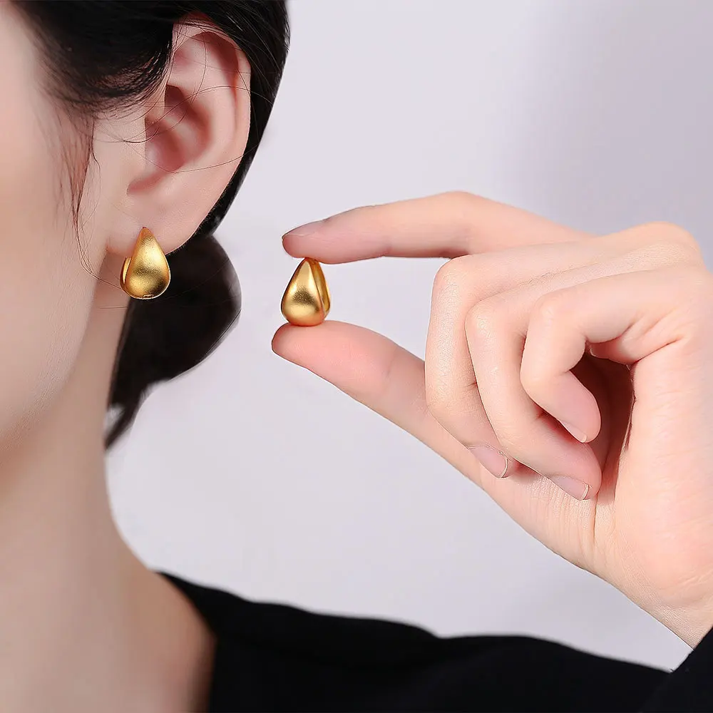 925 Sterling Silver Simple Wide Huggies Gothic Hoop Earrings for Women European Unisex Piercing Rock Jewelry Ear Buckles Aretes view 3