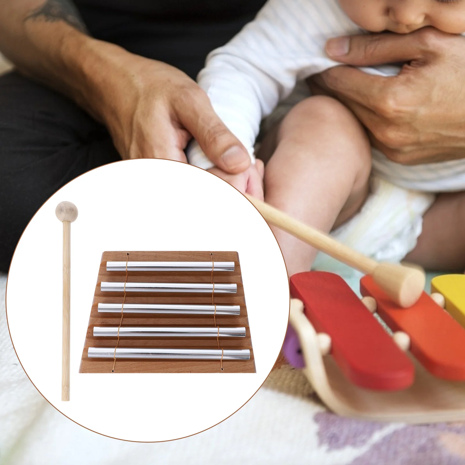 

5 Phoneme Wind Chime Hand Accessory Percussion Instrument Desktop Wooden Musical