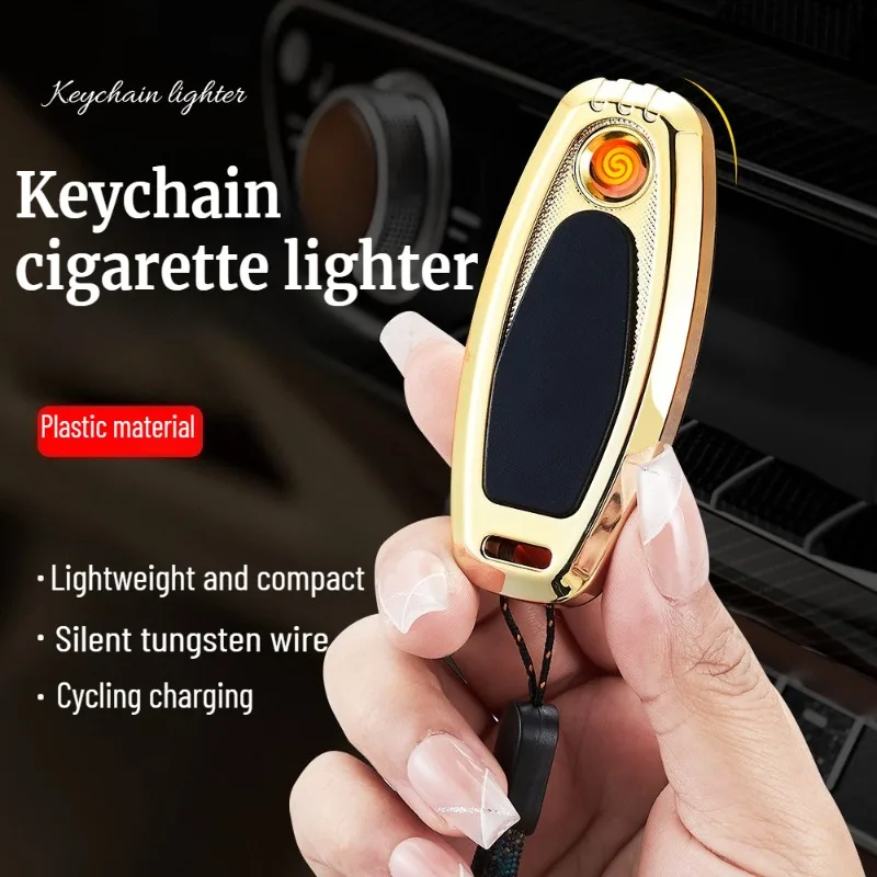 

Newest High-end Windproof Tungsten Wire Charging Lighter Inductive Cigarette Lighter Keychain Personalized Gift Men's Igniter