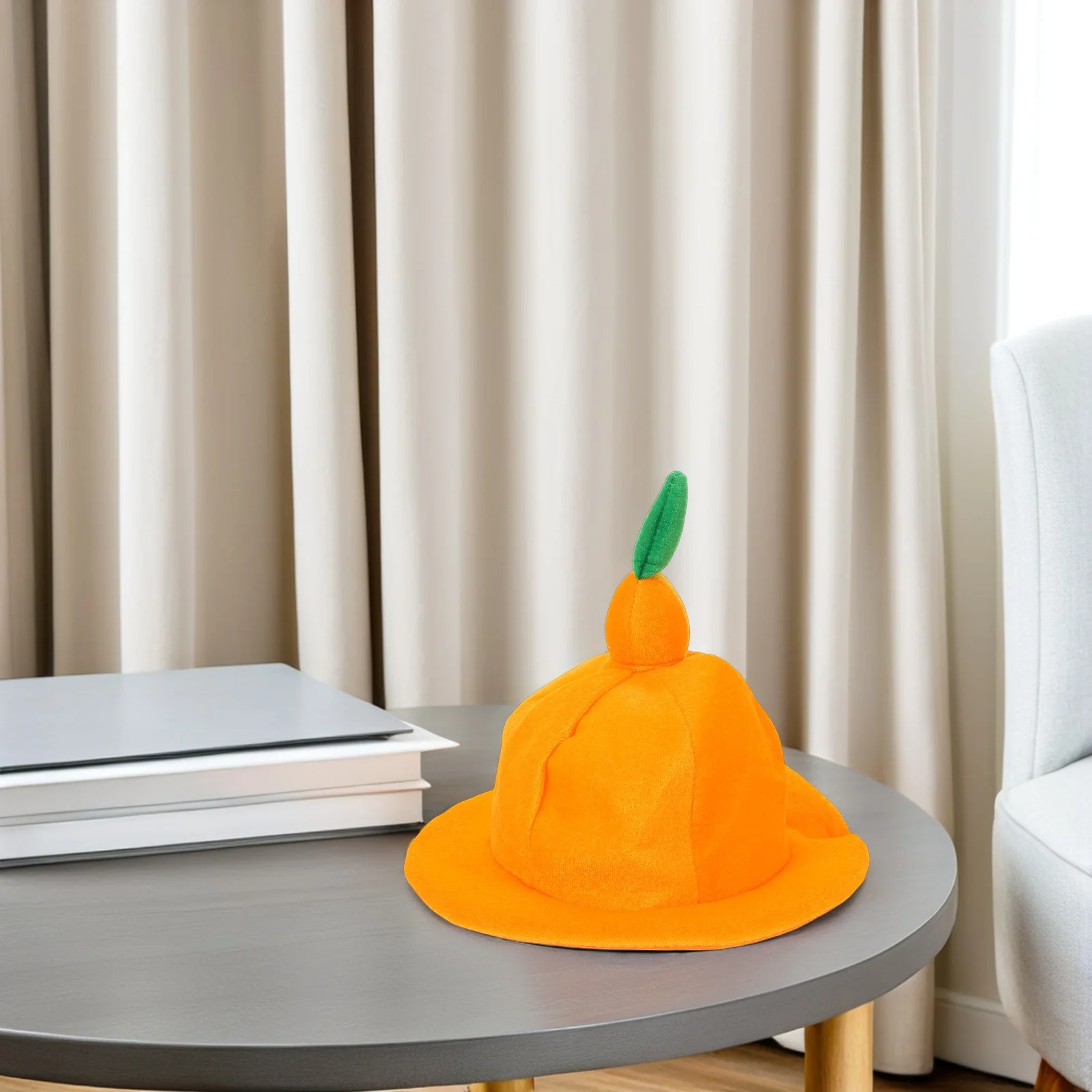 Hat Orange Fruit Headwear For Halloween Costume Cosplay Dress Up Carnival Photo Prop Accessory