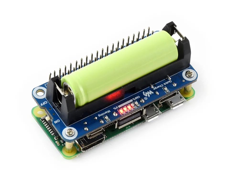 Waveshare Li-Ion Batterij Hoed Voor Raspberry Pi 5V Gereguleerde Output Bi-Directionele Quick Lading Integreert SW6106 Power Bank chip