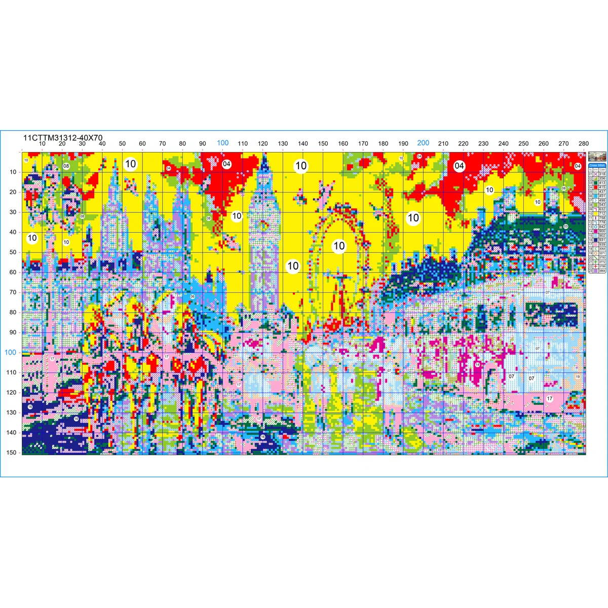 1 Stück 40x70 cm/15,7x27,5 Zoll, 11CT/14CT Kreuzstich-Set, DIY-Valentinstagsgeschenk, Stickerei-Set für Festivals, Porträts – Detail 2