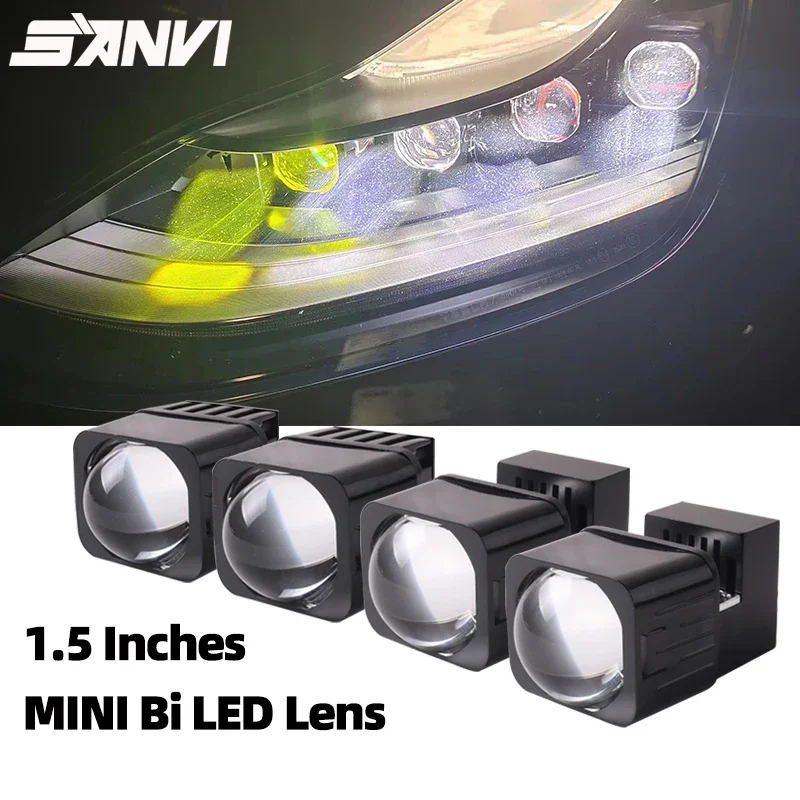 

SANVI 1.5Inches Mini BI LED Lense Headlight 33W 6000K/3000K Spotlight High Low Beam Headlamp Car Motorcycle Headlight Retrofit