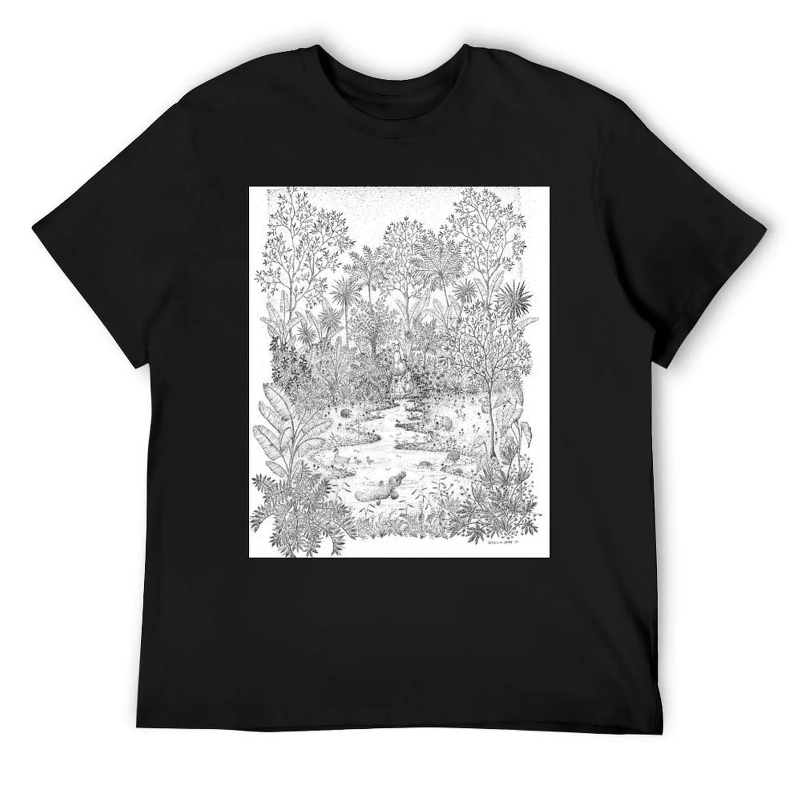 

Botanical Pond T-Shirt croswit shirt man sweat anime stuff Men's t shirts