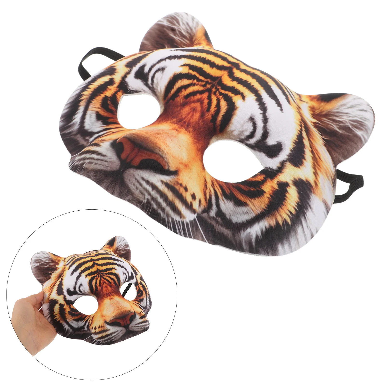 

Eva Tiger Adults Halloween Carnival Cosplay Masquerade Costume Party Photo Prop Lightweight Comfortable Half Face Tiger For